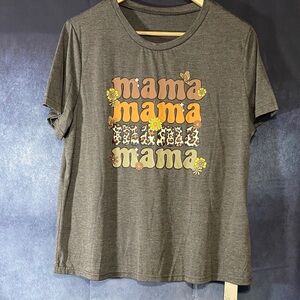 Gray 'Mama' Graphic Short Sleeve Tee